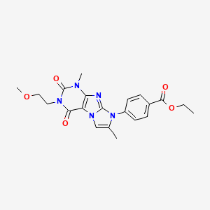 ethyl 4-(3-(2-methoxyethyl)-1,7-dimethyl-2,4-dioxo-3,4-dihydro-1H-imidazo[2,1-f]purin-8(2H)-yl)benzoate