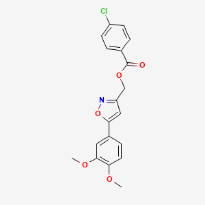 (5-(3,4-Dimethoxyphenyl)isoxazol-3-yl)methyl 4-chlorobenzoate