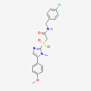 molecular formula C20H20ClN3O4S B2900892 N-(4-chlorobenzyl)-2-((5-(4-methoxyphenyl)-1-methyl-1H-imidazol-2-yl)sulfonyl)acetamide CAS No. 921905-13-7