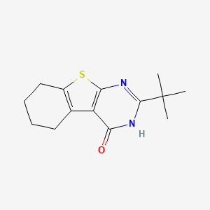 molecular formula C14H18N2OS B2900893 2-(tert-butyl)-5,6,7,8-tetrahydro[1]benzothieno[2,3-d]pyrimidin-4(3H)-one CAS No. 361991-18-6