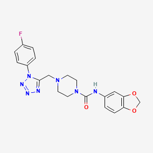 N-(benzo[d][1,3]dioxol-5-yl)-4-((1-(4-fluorophenyl)-1H-tetrazol-5-yl)methyl)piperazine-1-carboxamide