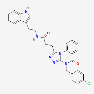 3-[4-(4-chlorobenzyl)-5-oxo-4,5-dihydro[1,2,4]triazolo[4,3-a]quinazolin-1-yl]-N-[2-(1H-indol-3-yl)ethyl]propanamide