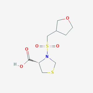 molecular formula C9H15NO5S2 B2900905 (4S)-3-(Oxolan-3-ylmethylsulfonyl)-1,3-thiazolidine-4-carboxylic acid CAS No. 2137420-71-2