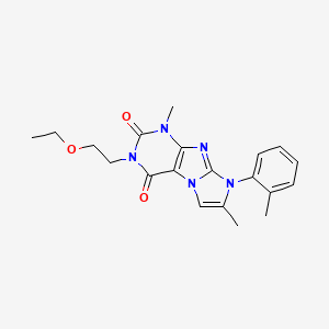 molecular formula C20H23N5O3 B2900911 3-(2-ethoxyethyl)-1,7-dimethyl-8-(o-tolyl)-1H-imidazo[2,1-f]purine-2,4(3H,8H)-dione CAS No. 877643-55-5