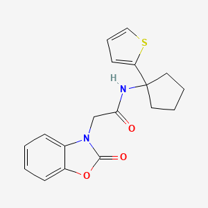 2-(2-oxobenzo[d]oxazol-3(2H)-yl)-N-(1-(thiophen-2-yl)cyclopentyl)acetamide