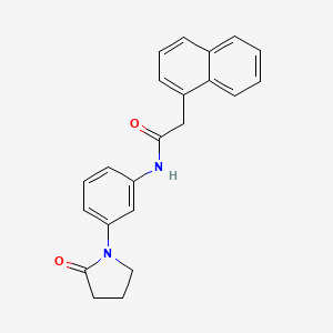 molecular formula C22H20N2O2 B2900913 2-naphthalen-1-yl-N-[3-(2-oxopyrrolidin-1-yl)phenyl]acetamide CAS No. 941889-62-9