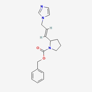 molecular formula C18H21N3O2 B2900914 benzyl 2-[(1E)-3-(1H-imidazol-1-yl)prop-1-en-1-yl]pyrrolidine-1-carboxylate CAS No. 956627-43-3