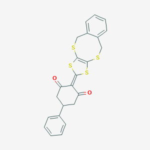 molecular formula C23H18O2S4 B290092 2-(5,10-Dihydro[1,3]dithiolo[4,5-c][2,5]benzodithiocin-2-ylidene)-5-phenylcyclohexane-1,3-dione 