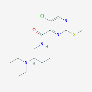 molecular formula C15H25ClN4OS B2900921 5-chloro-N-[2-(diethylamino)-3-methylbutyl]-2-methylsulfanylpyrimidine-4-carboxamide CAS No. 1100130-45-7