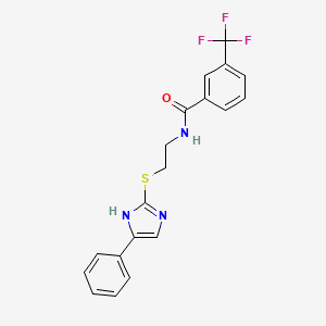 N-(2-((5-phenyl-1H-imidazol-2-yl)thio)ethyl)-3-(trifluoromethyl)benzamide