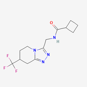 molecular formula C13H17F3N4O B2900928 N-{[7-(trifluoromethyl)-5H,6H,7H,8H-[1,2,4]triazolo[4,3-a]pyridin-3-yl]methyl}cyclobutanecarboxamide CAS No. 2034531-12-7