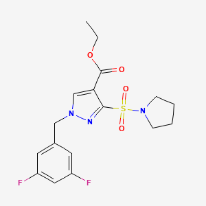 ethyl 1-(3,5-difluorobenzyl)-3-(pyrrolidin-1-ylsulfonyl)-1H-pyrazole-4-carboxylate