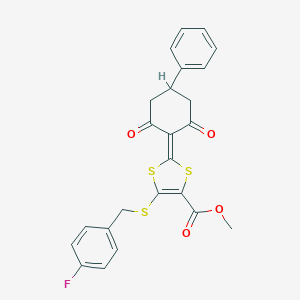 Methyl 2-(2,6-dioxo-4-phenylcyclohexylidene)-5-[(4-fluorobenzyl)sulfanyl]-1,3-dithiole-4-carboxylate