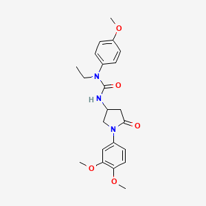 3-(1-(3,4-Dimethoxyphenyl)-5-oxopyrrolidin-3-yl)-1-ethyl-1-(4-methoxyphenyl)urea