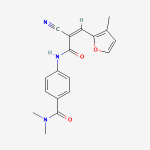 4-[[(Z)-2-Cyano-3-(3-methylfuran-2-yl)prop-2-enoyl]amino]-N,N-dimethylbenzamide