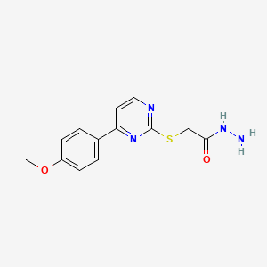 molecular formula C13H14N4O2S B2900950 2-((4-(4-Methoxyphenyl)pyrimidin-2-yl)thio)acetohydrazide CAS No. 832739-53-4