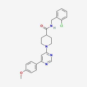 molecular formula C24H25ClN4O2 B2900954 N-(2-chlorobenzyl)-1-(6-(4-methoxyphenyl)pyrimidin-4-yl)piperidine-4-carboxamide CAS No. 1396712-32-5