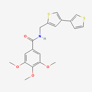 molecular formula C19H19NO4S2 B2900956 N-({[3,3'-bithiophene]-5-yl}methyl)-3,4,5-trimethoxybenzamide CAS No. 2415620-33-4