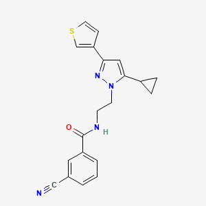 3-cyano-N-(2-(5-cyclopropyl-3-(thiophen-3-yl)-1H-pyrazol-1-yl)ethyl)benzamide