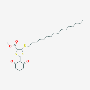 molecular formula C27H42O4S3 B290096 Methyl 2-(2,6-dioxocyclohexylidene)-5-(hexadecylsulfanyl)-1,3-dithiole-4-carboxylate 