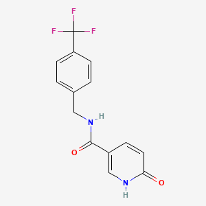 molecular formula C14H11F3N2O2 B2900961 6-oxo-N-[4-(trifluoromethyl)benzyl]-1,6-dihydropyridine-3-carboxamide CAS No. 930959-51-6