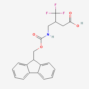 molecular formula C20H18F3NO4 B2900962 3-[({[(9H-fluoren-9-yl)methoxy]carbonyl}amino)methyl]-4,4,4-trifluorobutanoic acid CAS No. 2094243-98-6