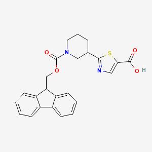 molecular formula C24H22N2O4S B2900967 2-(1-{[(9H-fluoren-9-yl)methoxy]carbonyl}piperidin-3-yl)-1,3-thiazole-5-carboxylic acid CAS No. 2137672-29-6
