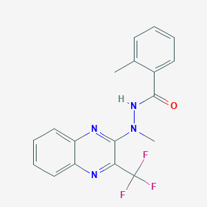 molecular formula C18H15F3N4O B2900987 N',2-dimethyl-N'-[3-(trifluoromethyl)quinoxalin-2-yl]benzohydrazide CAS No. 338773-26-5