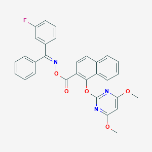 (3-fluorophenyl)(phenyl)methanone O-{1-[(4,6-dimethoxy-2-pyrimidinyl)oxy]-2-naphthoyl}oxime