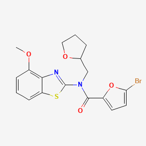 molecular formula C18H17BrN2O4S B2900996 5-bromo-N-(4-methoxybenzo[d]thiazol-2-yl)-N-((tetrahydrofuran-2-yl)methyl)furan-2-carboxamide CAS No. 1170467-54-5