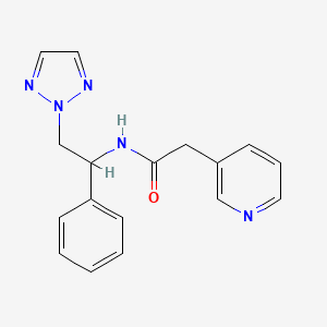 molecular formula C17H17N5O B2901005 N-(1-phenyl-2-(2H-1,2,3-triazol-2-yl)ethyl)-2-(pyridin-3-yl)acetamide CAS No. 2034548-80-4
