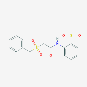 molecular formula C16H17NO5S2 B2901008 2-(benzylsulfonyl)-N-(2-(methylsulfonyl)phenyl)acetamide CAS No. 923389-27-9