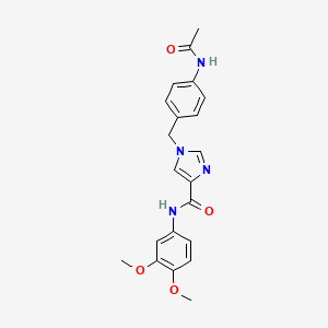 molecular formula C21H22N4O4 B2901014 1-(4-acetamidobenzyl)-N-(3,4-dimethoxyphenyl)-1H-imidazole-4-carboxamide CAS No. 1251688-88-6