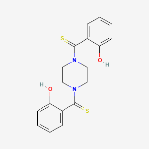 molecular formula C18H18N2O2S2 B2901018 (2-Hydroxy-phenyl)-[4-(2-hydroxy-thiobenzoyl)-piperazin-1-yl]-methanethione CAS No. 101793-38-8