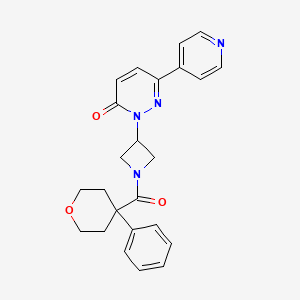 molecular formula C24H24N4O3 B2901026 2-[1-(4-Phenyloxane-4-carbonyl)azetidin-3-yl]-6-pyridin-4-ylpyridazin-3-one CAS No. 2380183-13-9