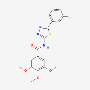 molecular formula C19H19N3O4S B2901029 3,4,5-trimethoxy-N-(5-(m-tolyl)-1,3,4-thiadiazol-2-yl)benzamide CAS No. 392241-20-2