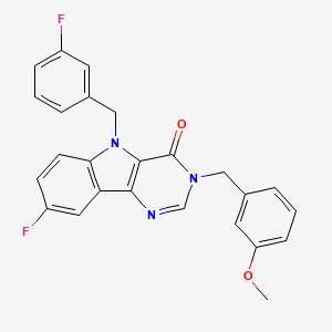 molecular formula C25H19F2N3O2 B2901032 8-fluoro-5-(3-fluorobenzyl)-3-(3-methoxybenzyl)-3H-pyrimido[5,4-b]indol-4(5H)-one CAS No. 1189935-18-9