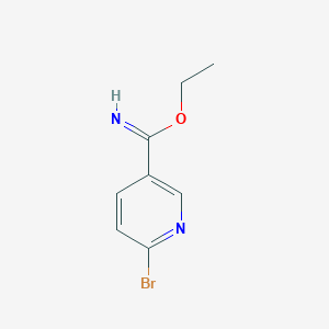 molecular formula C8H9BrN2O B2901033 3-Pyridinecarboximidic acid, 6-bromo-, ethyl ester CAS No. 1033750-35-4