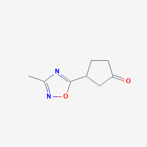molecular formula C8H10N2O2 B2901034 3-(3-Methyl-1,2,4-oxadiazol-5-yl)cyclopentan-1-one CAS No. 2173996-61-5