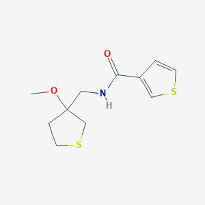 molecular formula C11H15NO2S2 B2901056 N-((3-methoxytetrahydrothiophen-3-yl)methyl)thiophene-3-carboxamide CAS No. 1448129-13-2