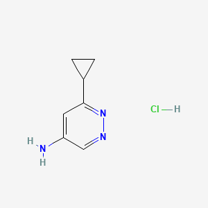 molecular formula C7H10ClN3 B2901058 6-Cyclopropylpyridazin-4-amine;hydrochloride CAS No. 2470437-87-5