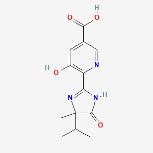 molecular formula C13H15N3O4 B2901064 5-羟基-6-(4-异丙基-4-甲基-5-氧代-咪唑啉-2-基)烟酸 CAS No. 2567504-97-4