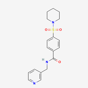 molecular formula C18H21N3O3S B2901065 4-(piperidin-1-ylsulfonyl)-N-(pyridin-3-ylmethyl)benzamide CAS No. 303125-47-5