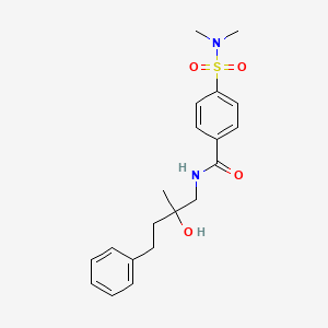 molecular formula C20H26N2O4S B2901080 4-(N,N-dimethylsulfamoyl)-N-(2-hydroxy-2-methyl-4-phenylbutyl)benzamide CAS No. 1286727-30-7