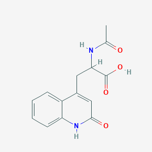 molecular formula C14H14N2O4 B2901082 2-Acetylamino-3-(2-quinolon-4-yl)propionic acid CAS No. 681806-75-7