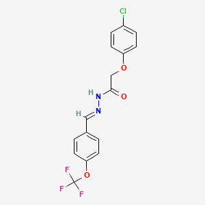 molecular formula C16H12ClF3N2O3 B2901088 2-(4-chlorophenoxy)-N'-[(1E)-[4-(trifluoromethoxy)phenyl]methylidene]acetohydrazide CAS No. 868630-56-2