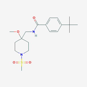 molecular formula C19H30N2O4S B2901091 4-Tert-butyl-N-[(4-methoxy-1-methylsulfonylpiperidin-4-yl)methyl]benzamide CAS No. 2415628-72-5