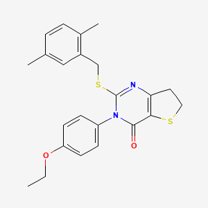 molecular formula C23H24N2O2S2 B2901094 2-((2,5-dimethylbenzyl)thio)-3-(4-ethoxyphenyl)-6,7-dihydrothieno[3,2-d]pyrimidin-4(3H)-one CAS No. 686772-69-0