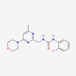 molecular formula C17H20FN5O2 B2901096 1-(2-Fluorophenyl)-3-((4-methyl-6-morpholinopyrimidin-2-yl)methyl)urea CAS No. 1797806-76-8