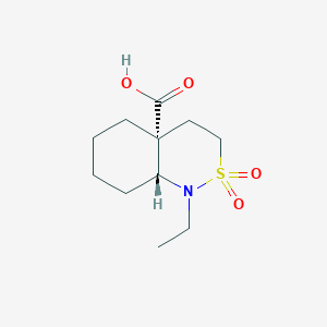 molecular formula C11H19NO4S B2901102 (8aR)-1-ethyl-2,2-dioxooctahydro-2lambda,1-benzothiazine-4a(2H)-carboxylic acid CAS No. 2096286-14-3